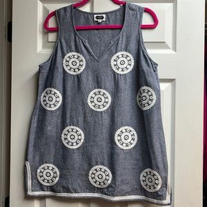 Mud pie denim top size Large